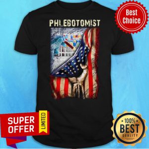 Funny American Flag Vaccine Phlebotomist Shirt