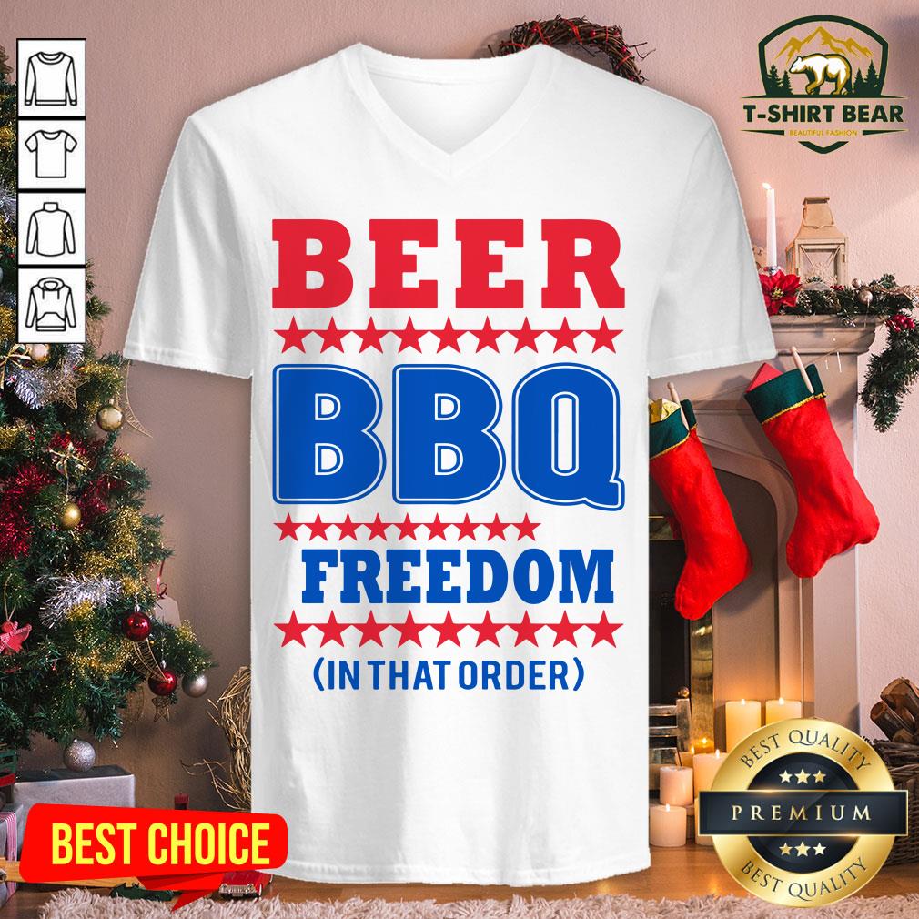 Nice American Flag Beer BBQ Freedom In That Order Shirt