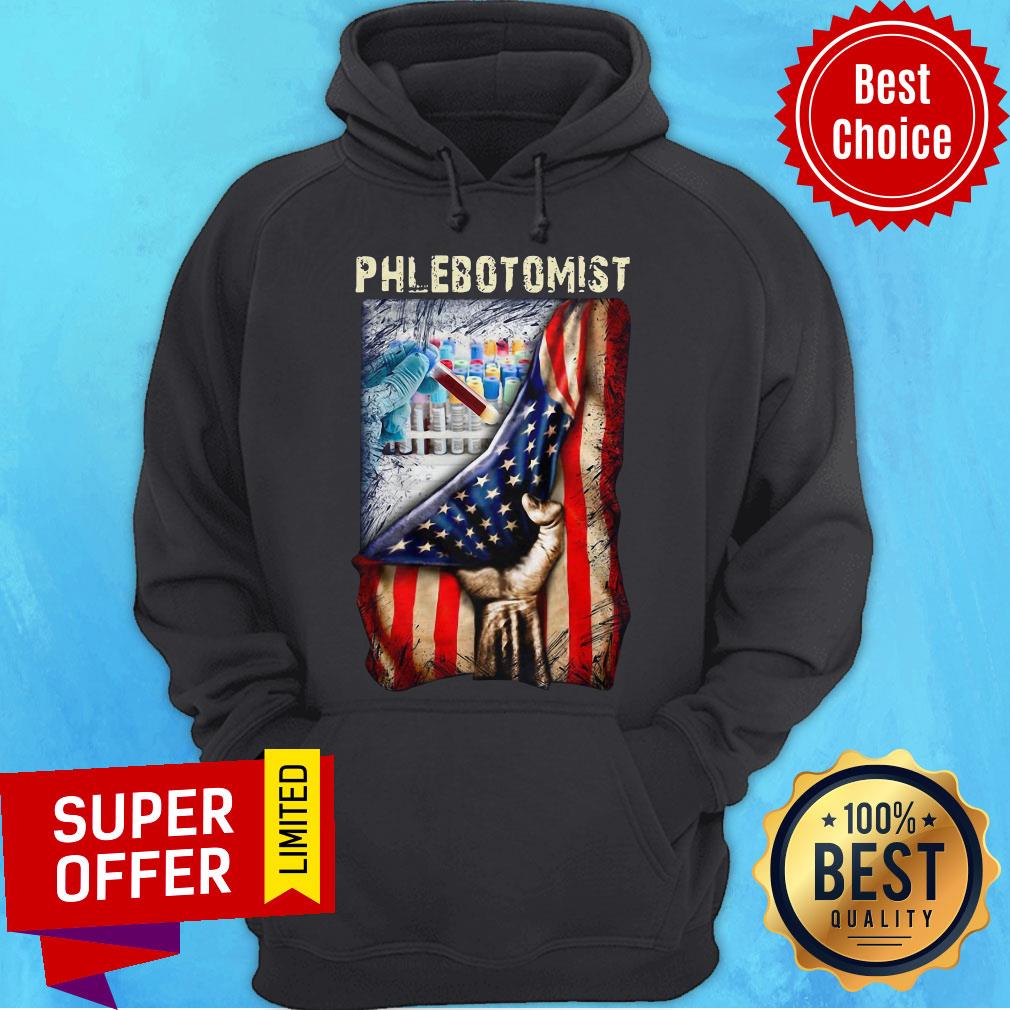 Funny American Flag Vaccine Phlebotomist Shirt