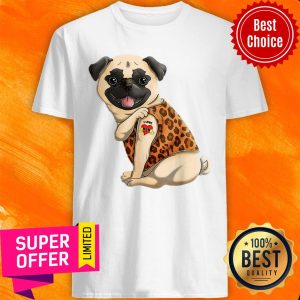 Pug I Love Mom Tattoo Dog Shirt