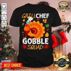 Hot Grill Chef Gobble Squad Turkey Face Mask Thanksgiving Shirt