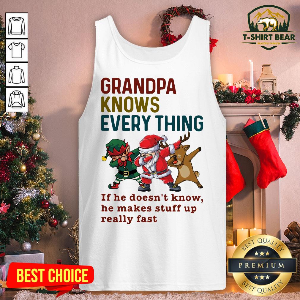 Original Santa Reindeer Dabbing Grandpa Knows Everything Shirt