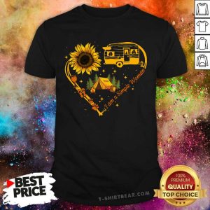 I Am A Simple Woman Love Camping Sunflower Shirt