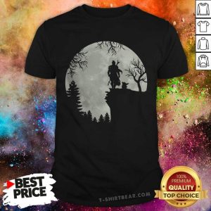 Baby Yoda And Mandalorian In Moon Shirt