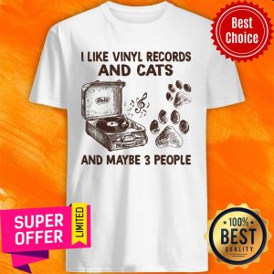 Vinyl Records Cats 3 People Shirt