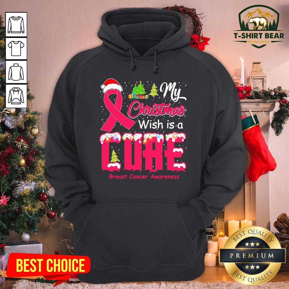 Hot My Christmas Wish Is A Cure Breast Cancer Awareness Shirt