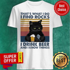 Black Cat Geology Find Rock Beer Shirt