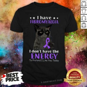 Grateful I Have Fibromyalgia Black Cat Shirt