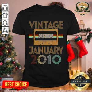 Cool Vintage Born January 2010 11th Birthday Quarantine Shirt