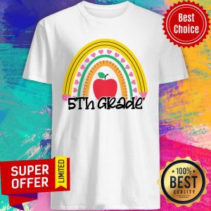 Back To School Rainbow 5th Grade Ruler Pencil Shirt