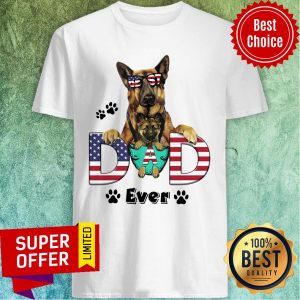 Best German Shepherd Best Dad Ever American Flag Shirt