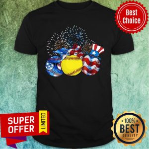 Softball American Flag Independence Day Shirt