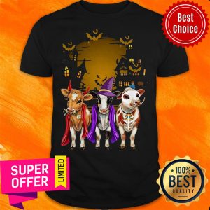 Official Three Cow Happy Halloween Shirt