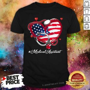 Stethoscope American Flag Heart Medical Assistant Shirt