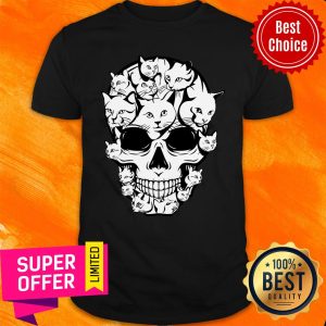 Halloween Cat Skull Cat Lover Shirt