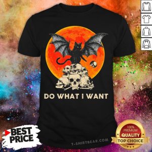 Cute Bat And Black Cat Moon Skull Do What I Want Halloween Shirt