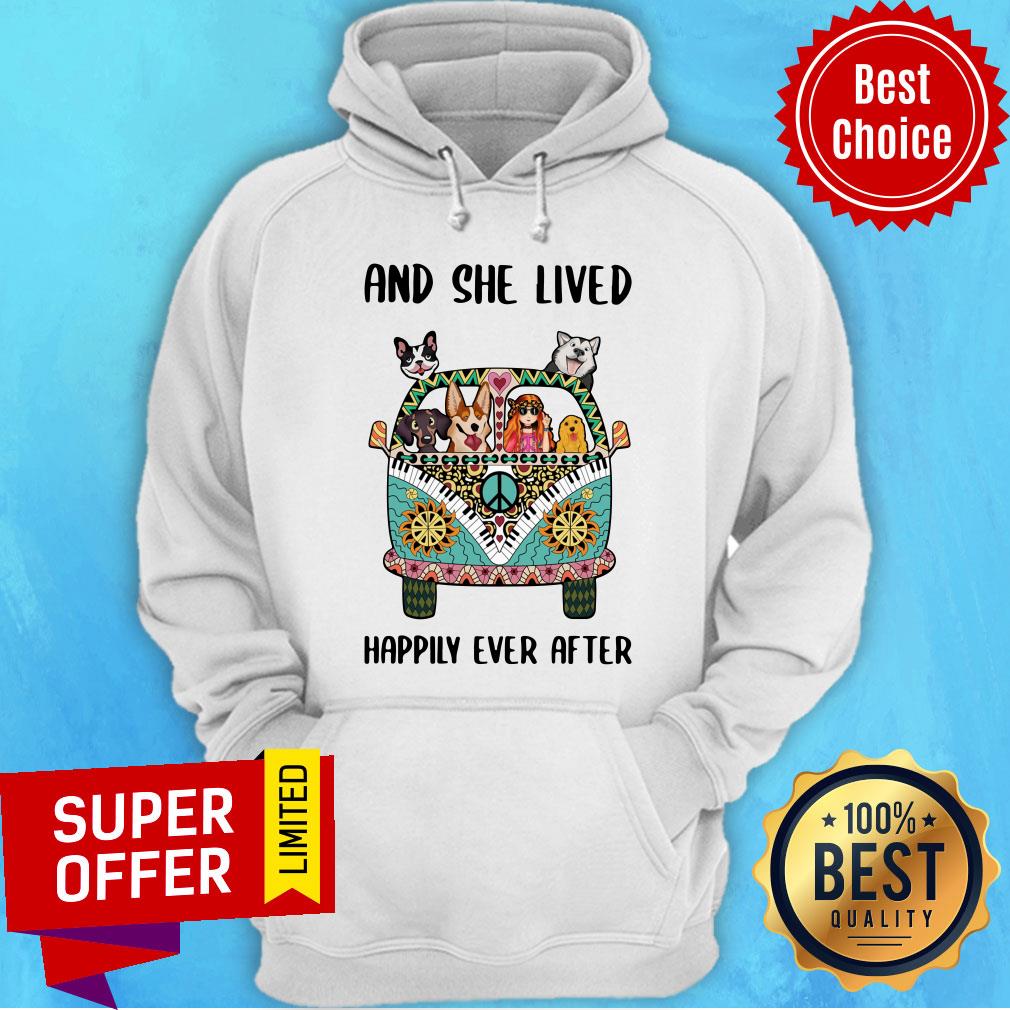 And She Lived Happily Ever After Peace Bus Dogs Shirt