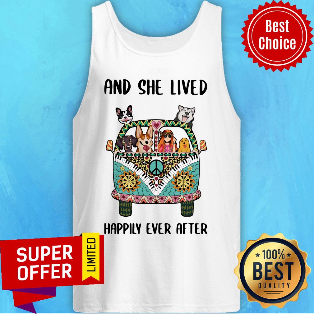 And She Lived Happily Ever After Peace Bus Dogs Shirt