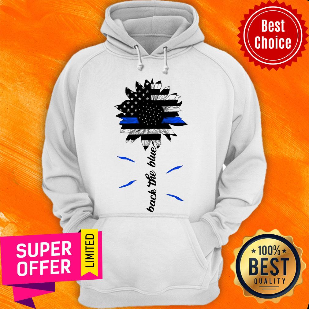 Awesome Black The Blue Sunflower Support Police American Flag Shirt