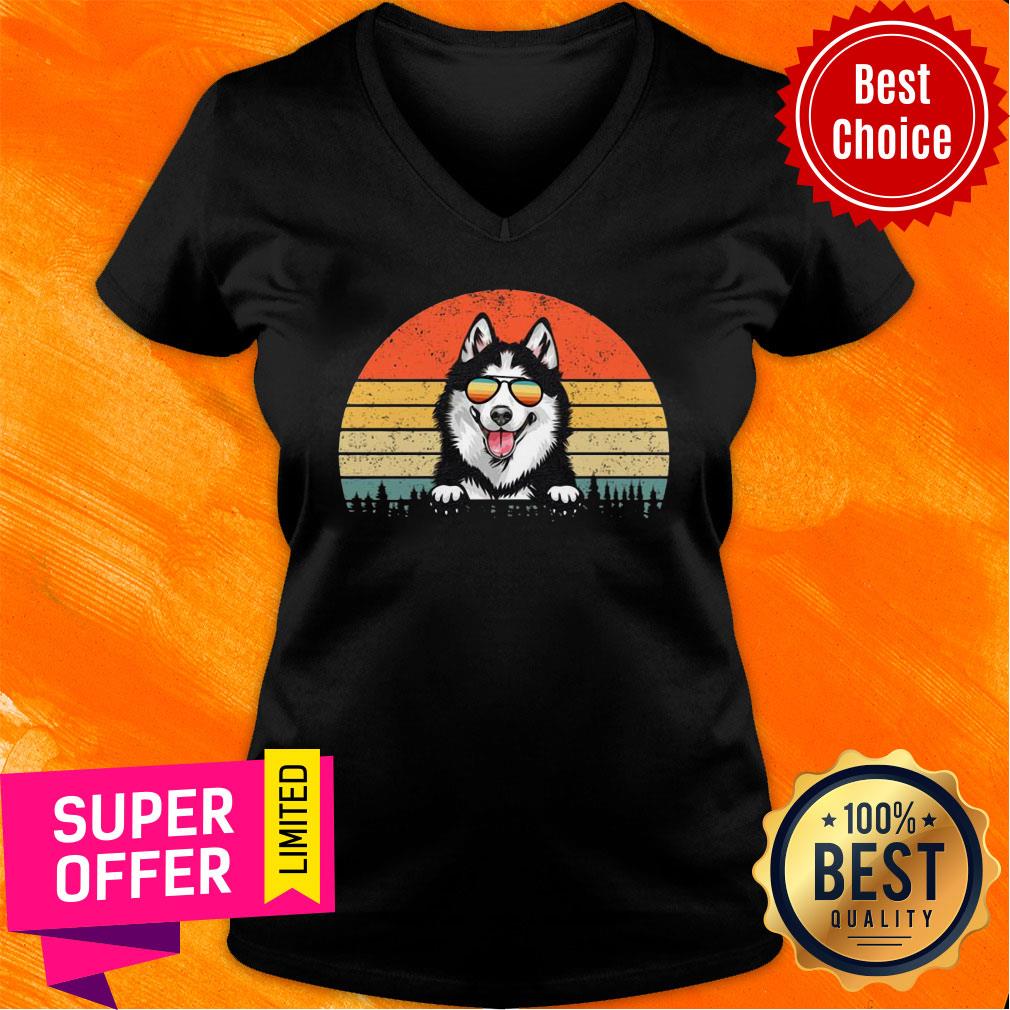Awesome Sunset Husky Vintage Shirt