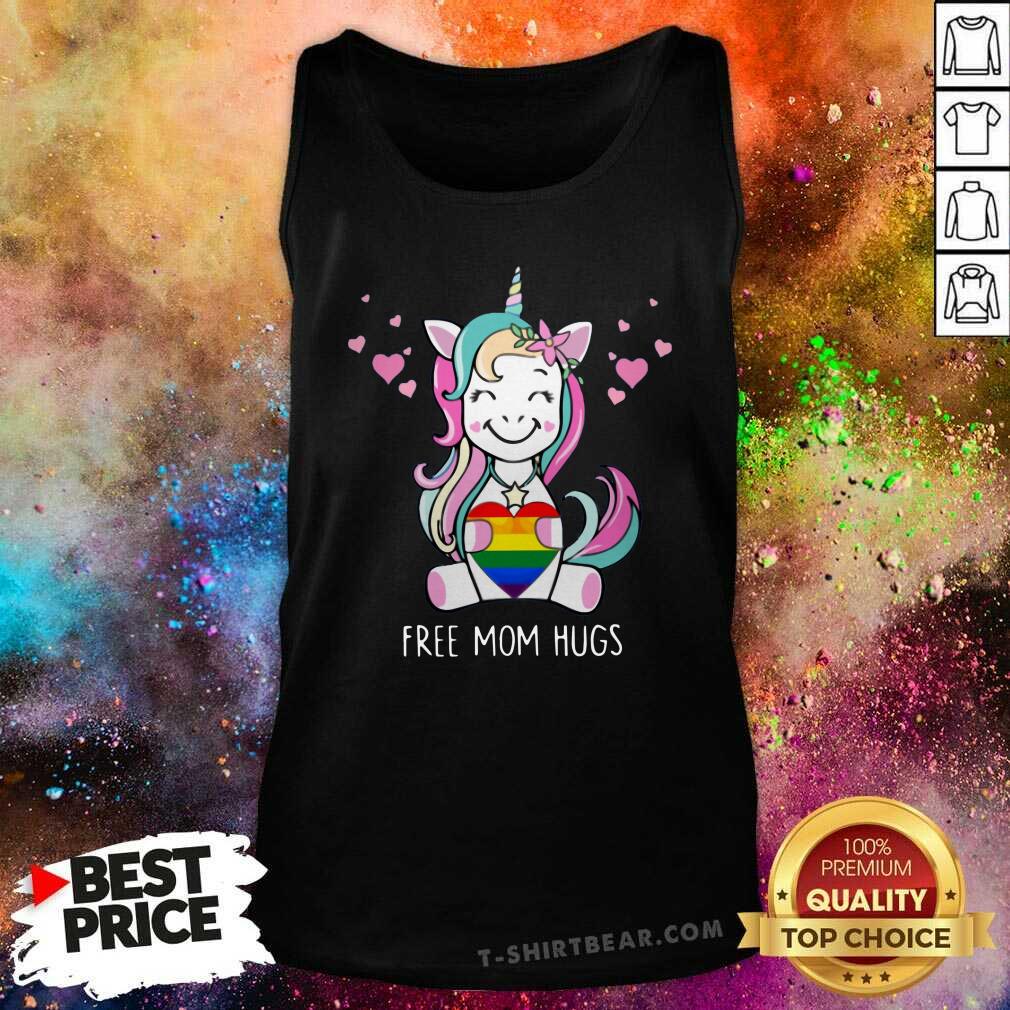 Awesome Unicorn Free Mom Hugs LGBT Heart Shirt