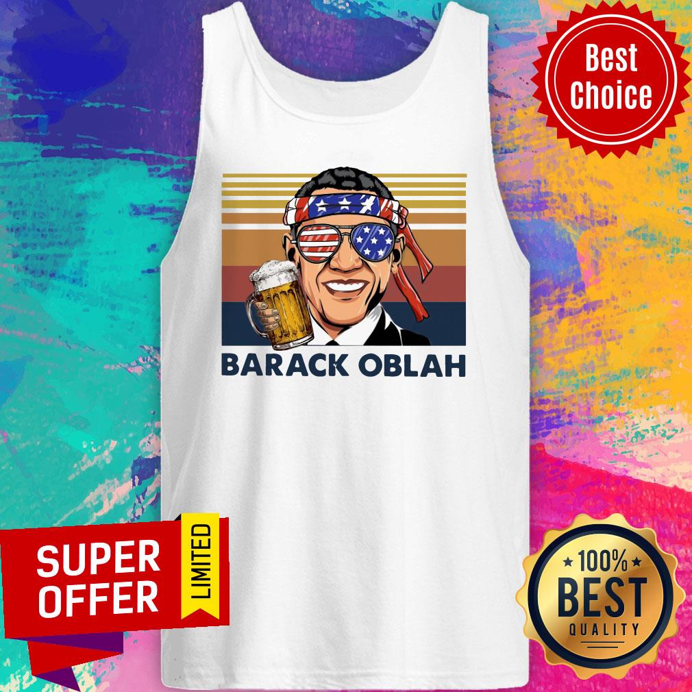 Barack Obama Barack Oblah Drink Beer The 4th 4th Of July Vintage Shirt