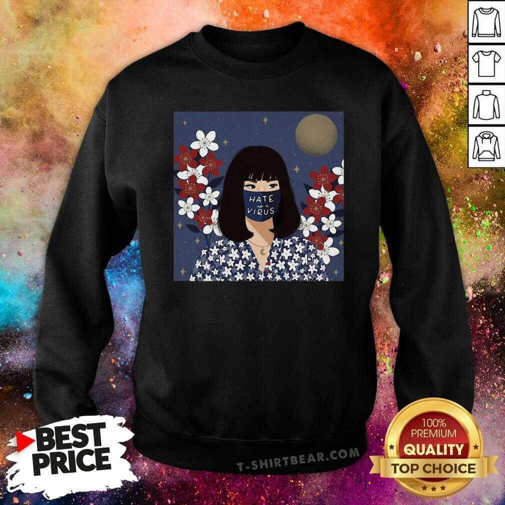 Beautiful Women Hime Cut Hate Is Virus Shirt
