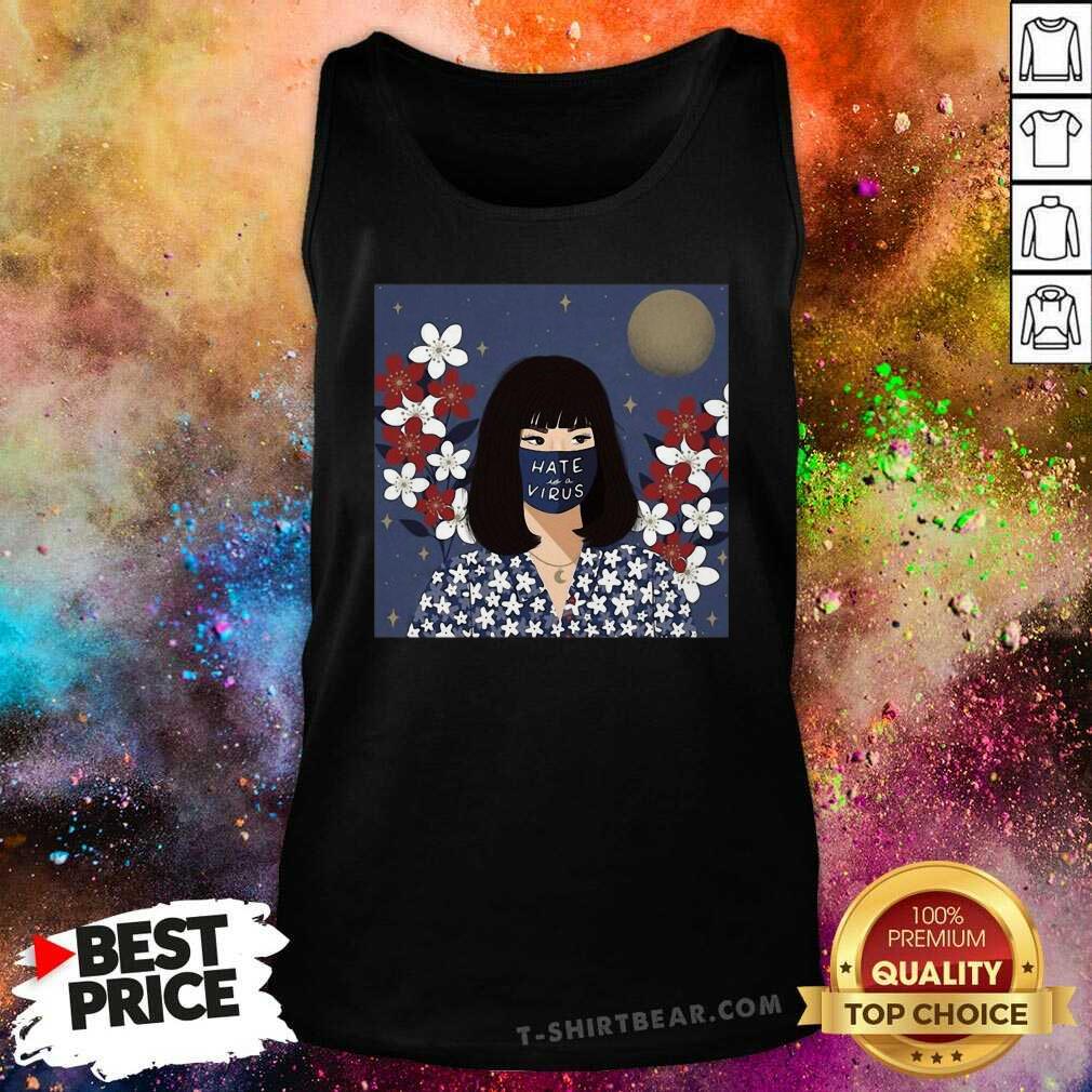 Beautiful Women Hime Cut Hate Is Virus Shirt