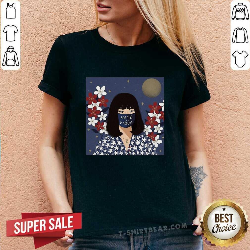 Beautiful Women Hime Cut Hate Is Virus Shirt