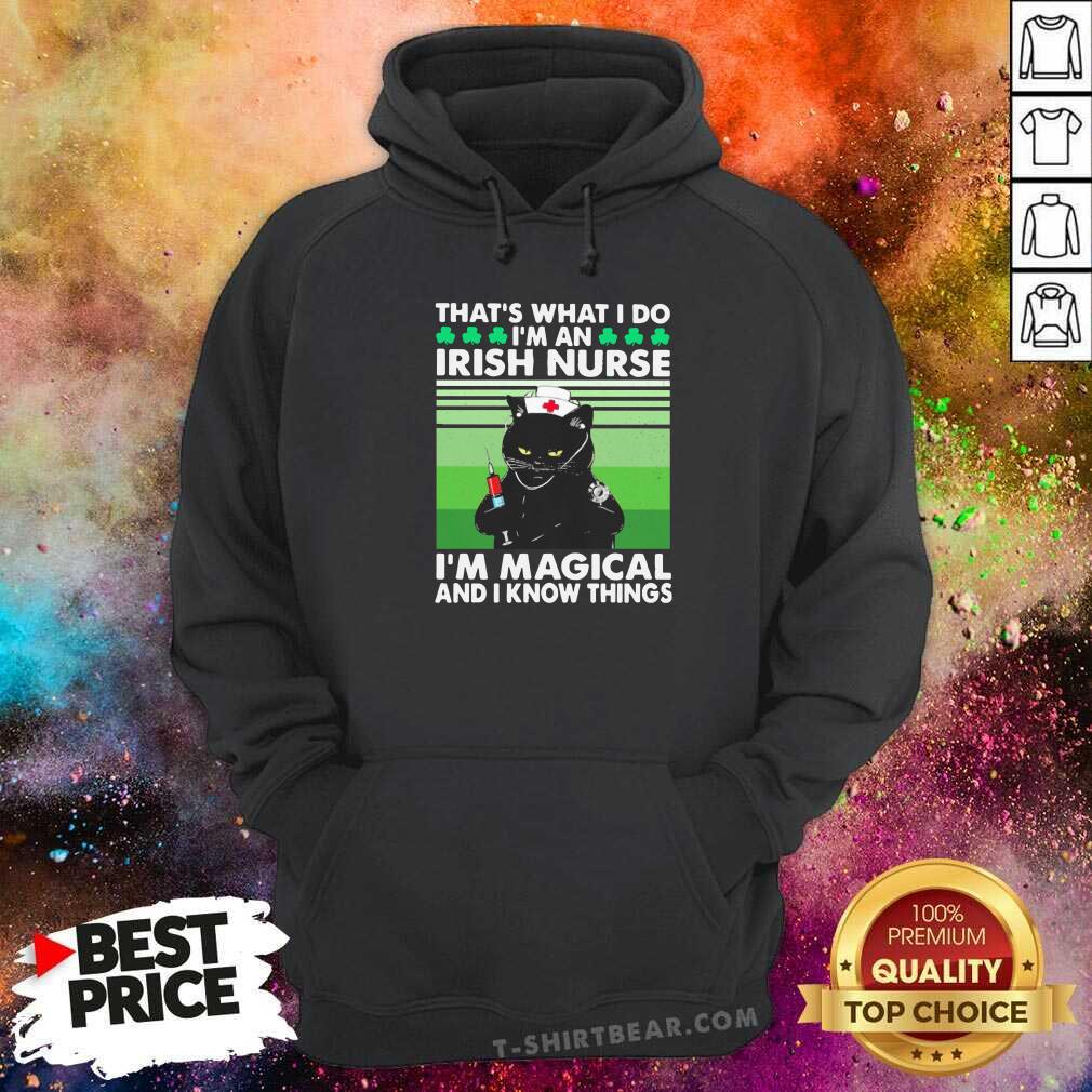 Black Cat I Am An Irish Nurse I Am Magical 6 Vintage Shirt