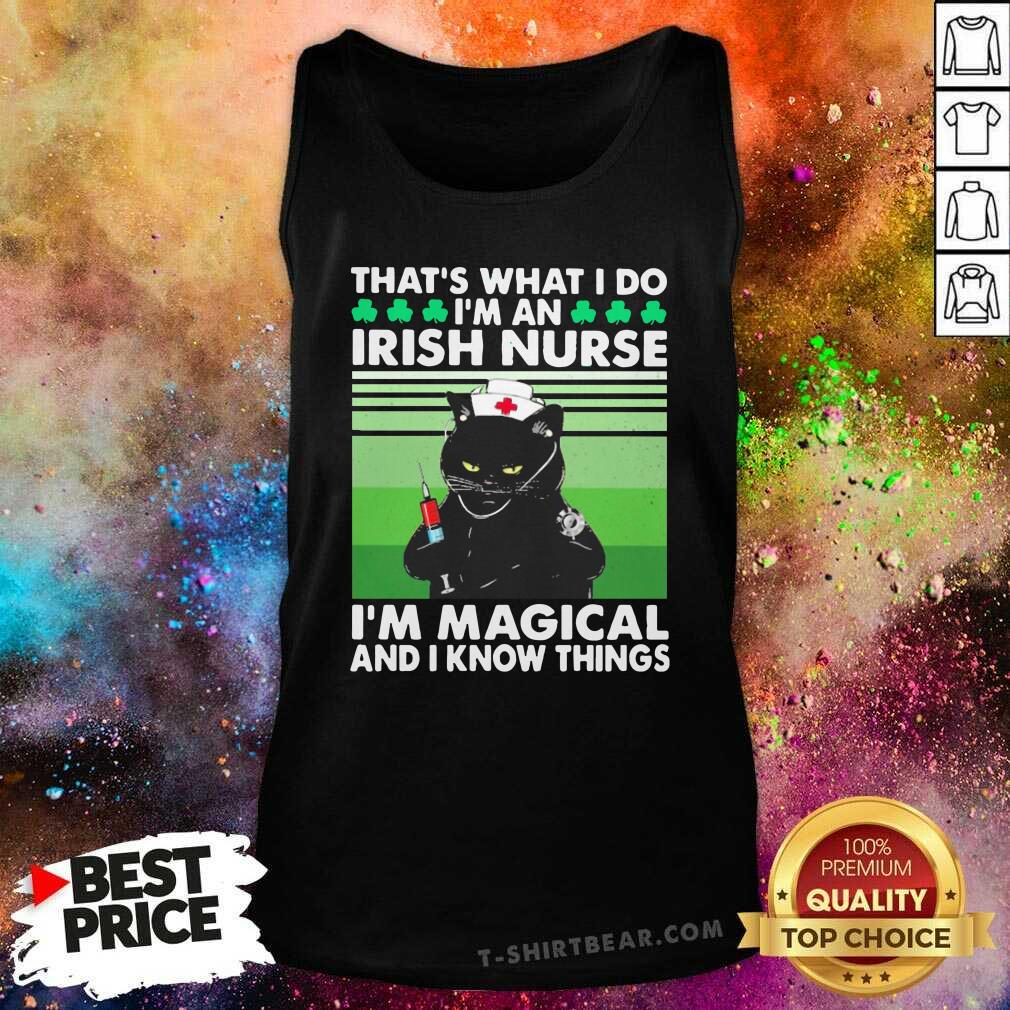 Black Cat I Am An Irish Nurse I Am Magical 6 Vintage Shirt