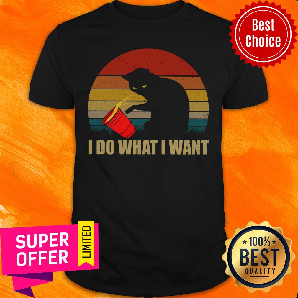 Black Cat I Do What I Want Vintage Shirt