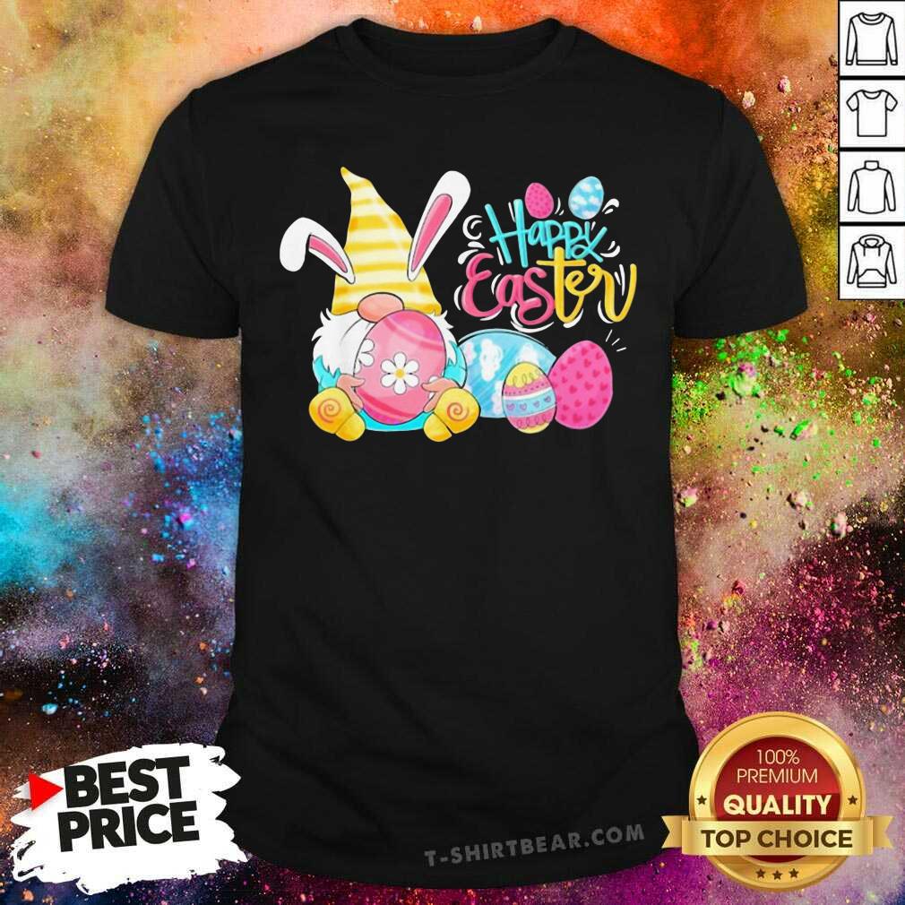 Colorful Bunny Gnome Rabbit Happy Eggs Shirt
