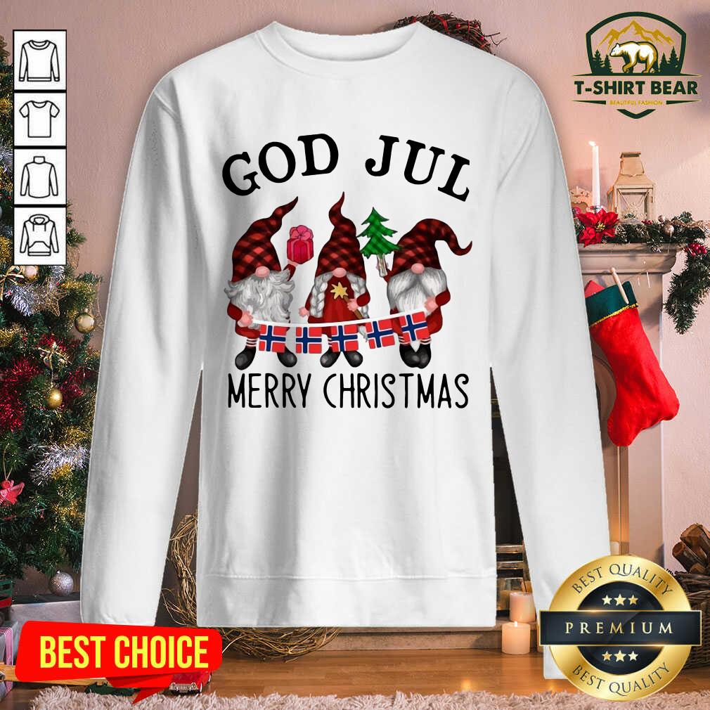 Colorful Gnomes God Jul Merry Christmas Shirt