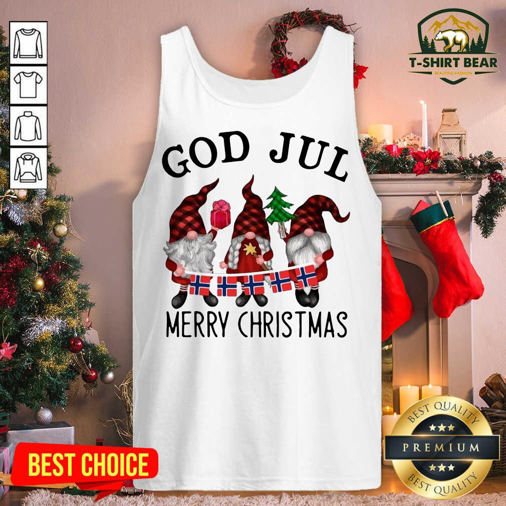 Colorful Gnomes God Jul Merry Christmas Shirt