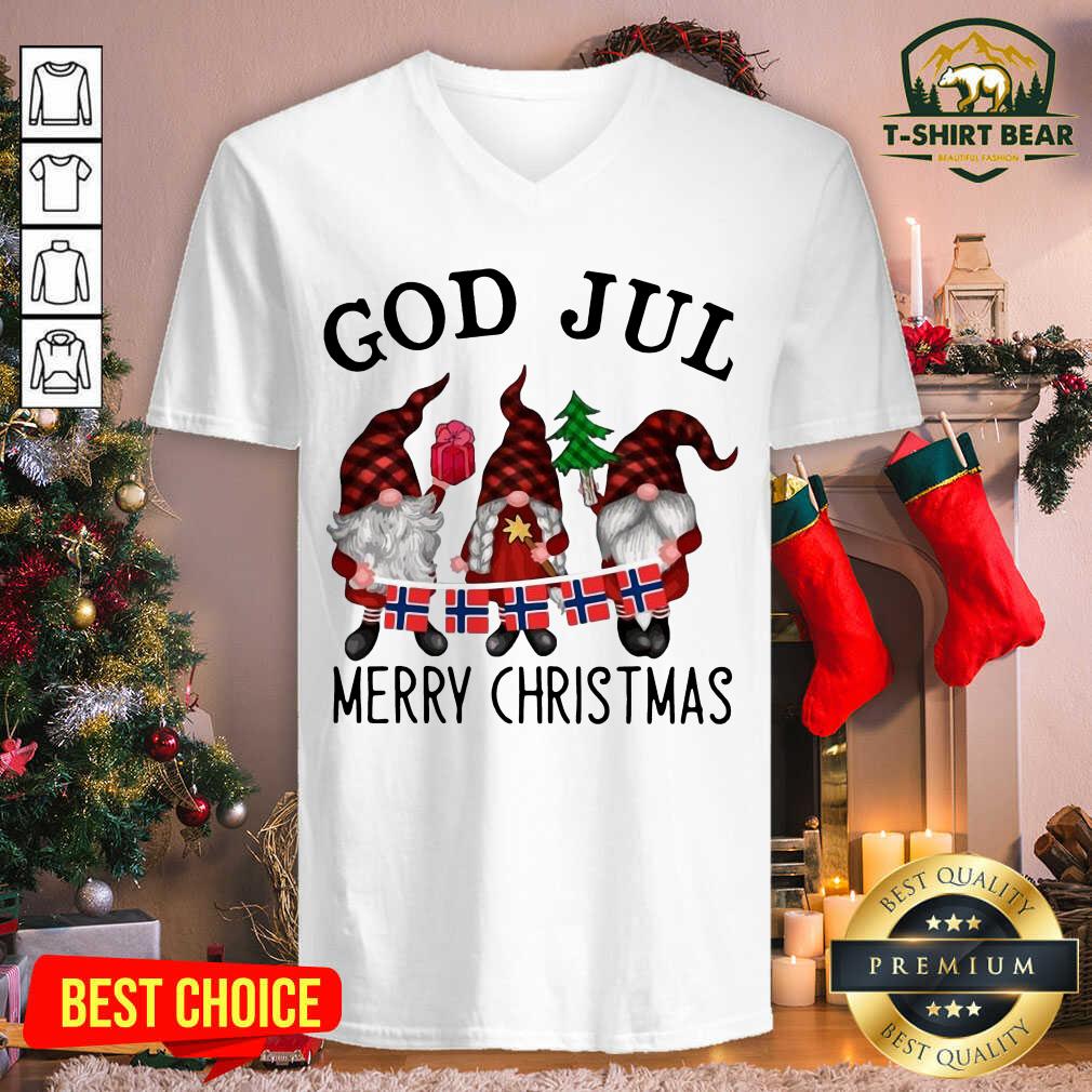 Colorful Gnomes God Jul Merry Christmas Shirt