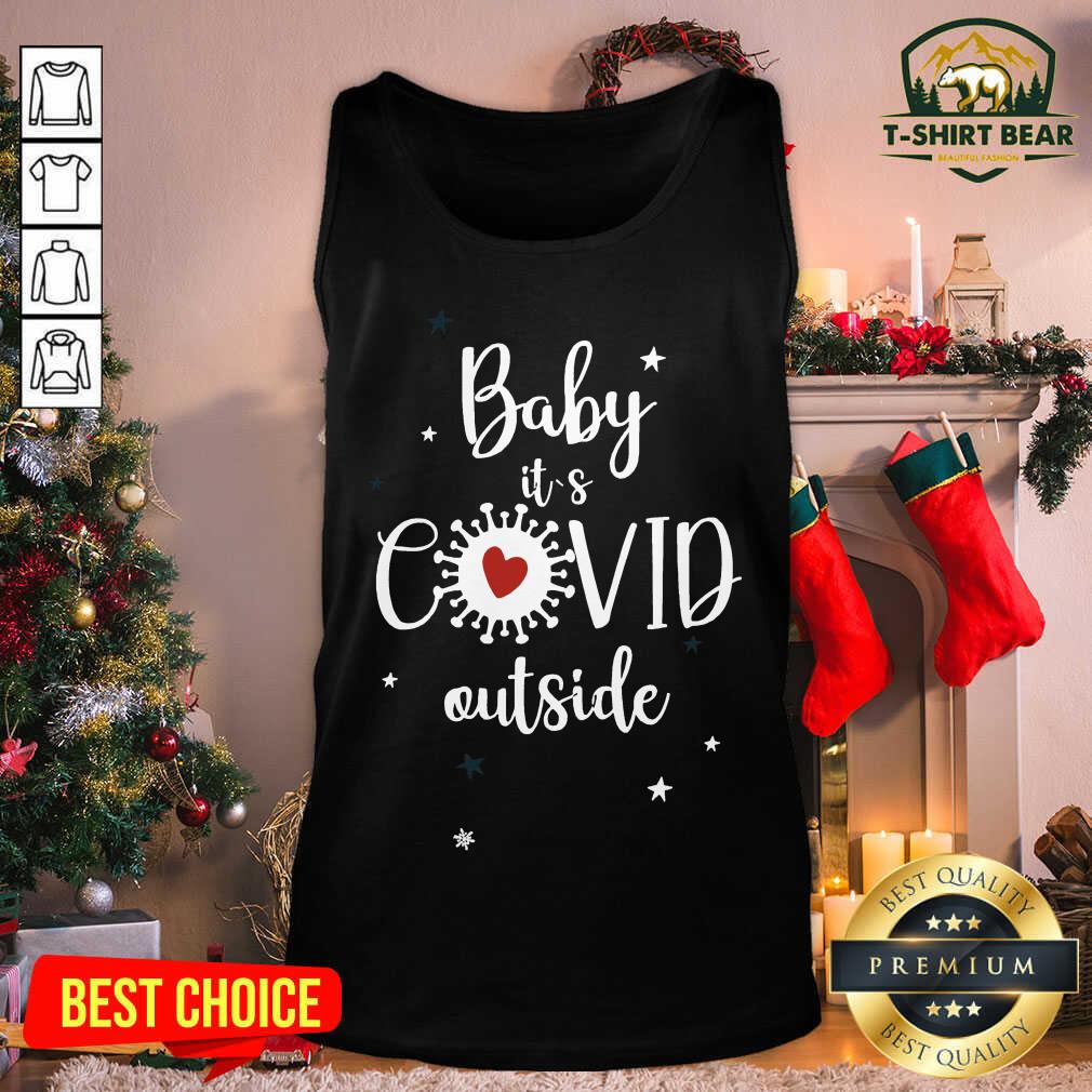 Cute Baby It's Covid Outside Heart Corona Virus Christmas Shirt