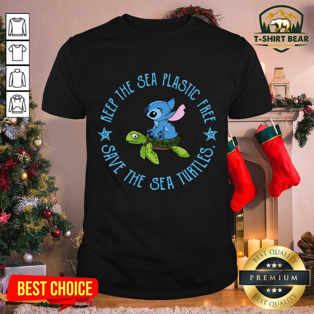 Cute Stitch And Turtle Keep The Sea Plastic Free Save The Sea Turtles Shirt
