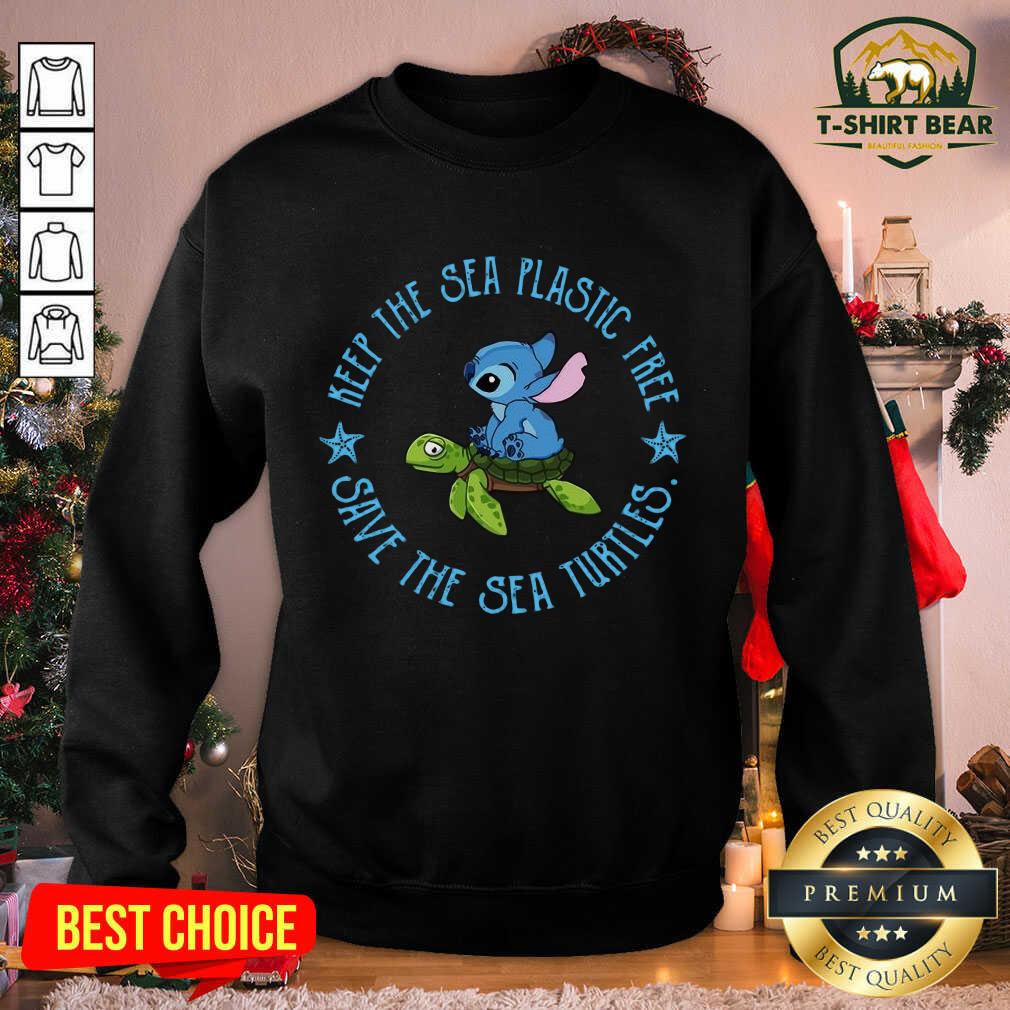 Cute Stitch And Turtle Keep The Sea Plastic Free Save The Sea Turtles Shirt