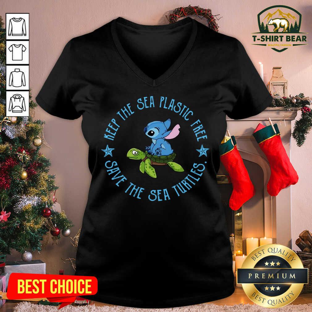 Cute Stitch And Turtle Keep The Sea Plastic Free Save The Sea Turtles Shirt