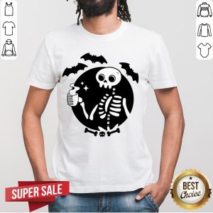 Death Before Decaf Skeleton Drink Coffee Halloween Shirt