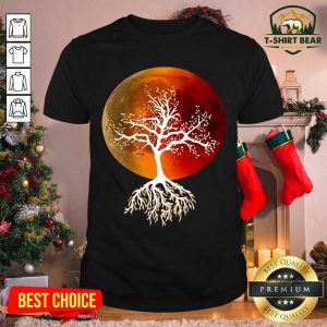 Grateful Blood Moon With Tree Moon Lunar Eclipse Moonlight Full Moon Shirt