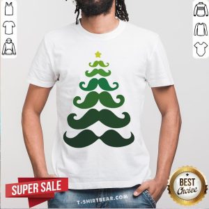 Funny Mustache Christmas Tree Shirt