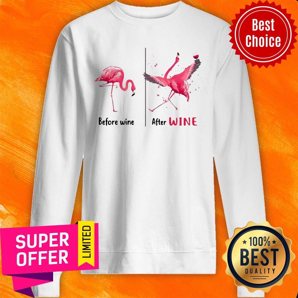 Funny Flamingo Wine Before Wine Shirt