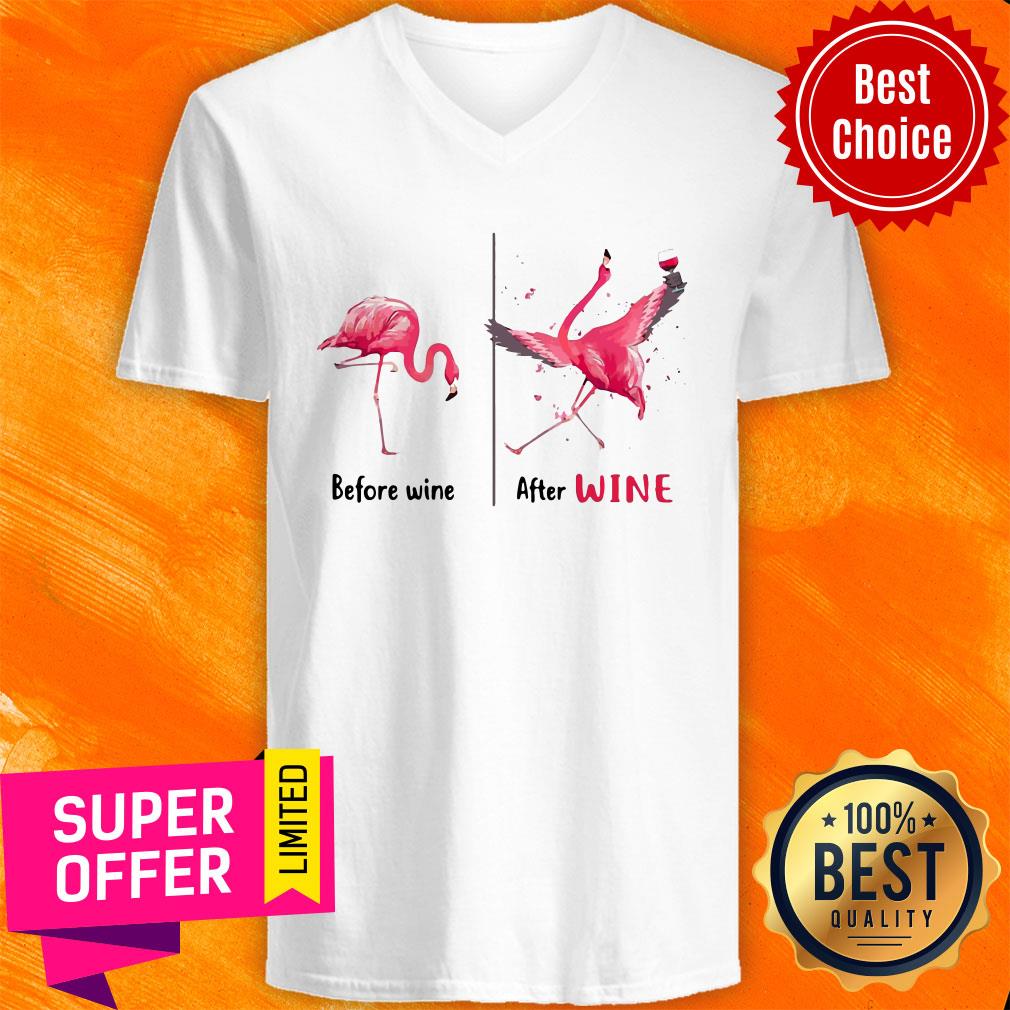 Funny Flamingo Wine Before Wine Shirt