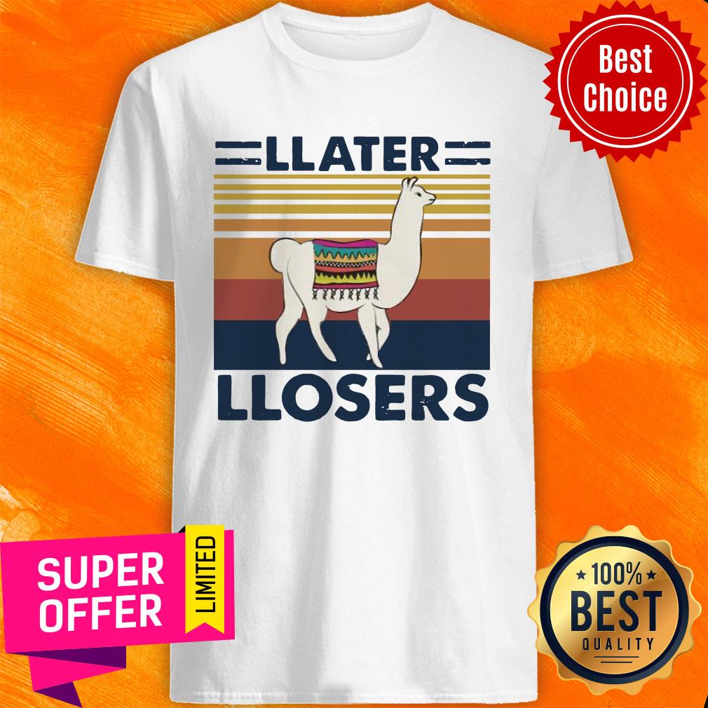 Funny Lama Later Losers Vintage Retro Shirt