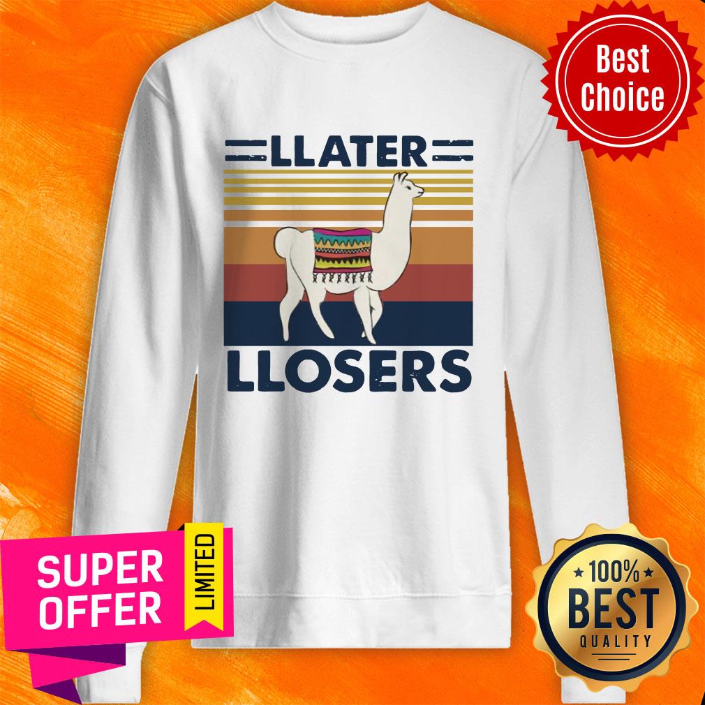 Funny Lama Later Losers Vintage Retro Shirt