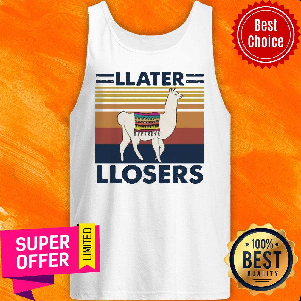 Funny Lama Later Losers Vintage Retro Shirt