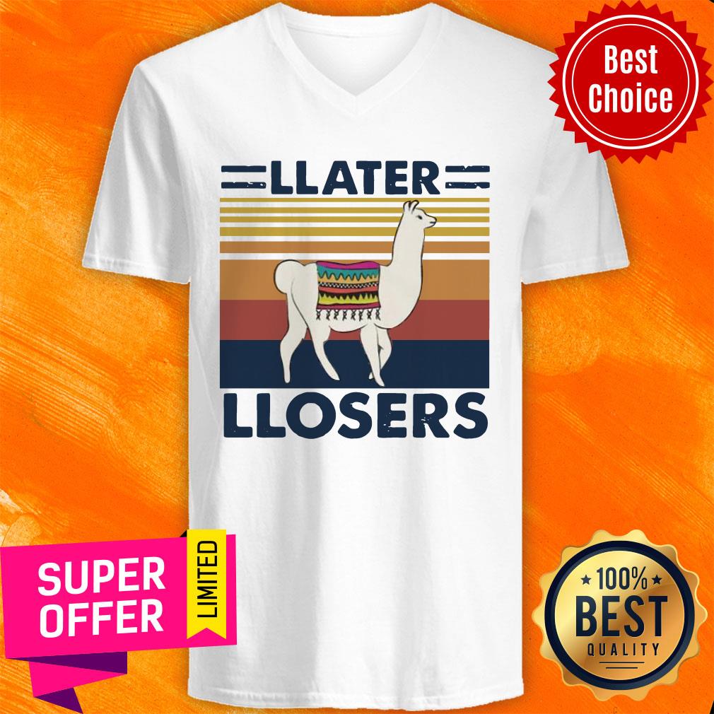Funny Lama Later Losers Vintage Retro Shirt
