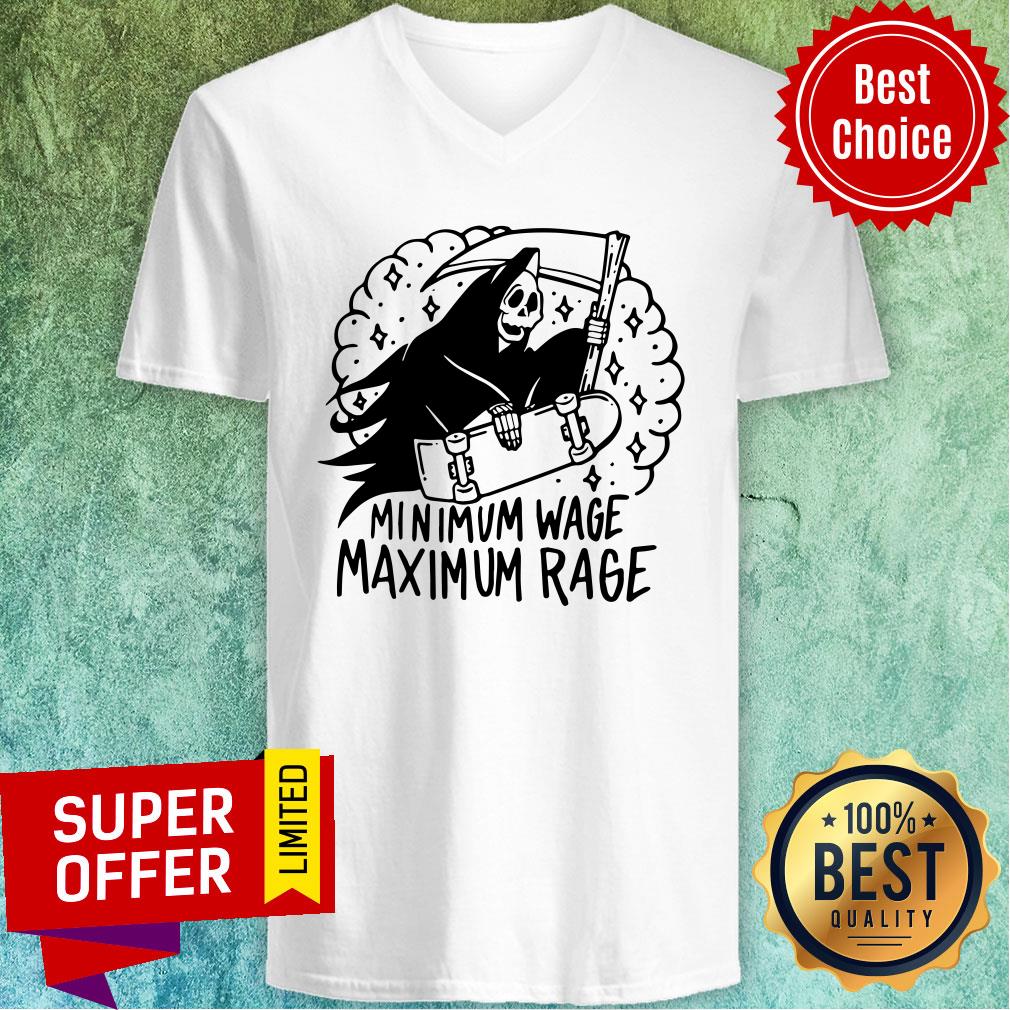 Funny Minimum Wage Maximum Rage Ringer Shirt